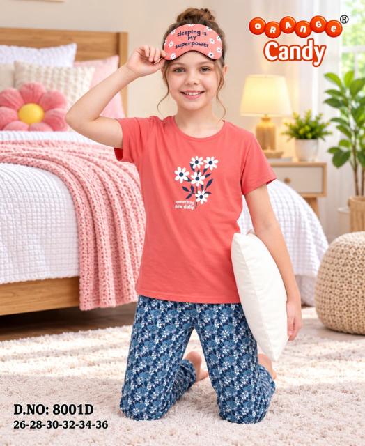Orange Candy 8001 A to F catalog kids night suit bulk order