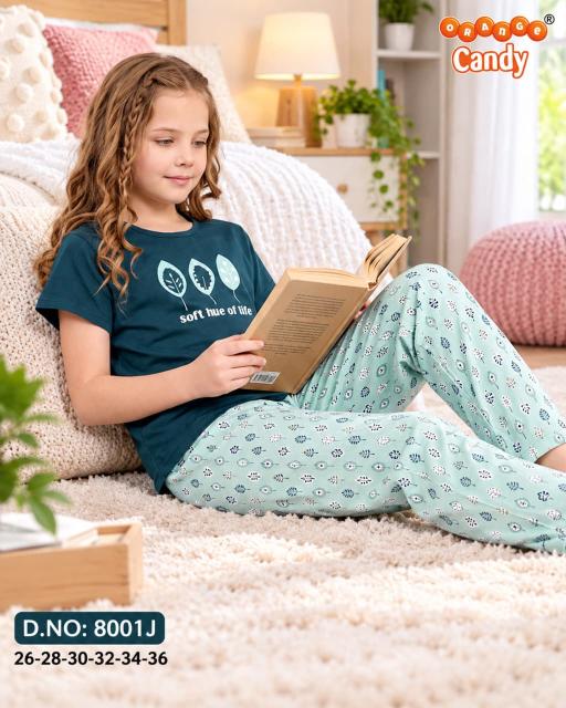 Orange Candy 8001 catalog night wear dress for kids