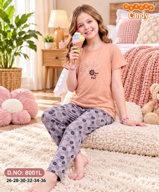 Orange Candy 8001 catalog night wear dress for kids
