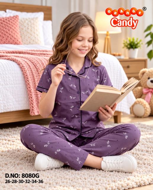 Orange Candy 8080 catalog wholesale kids pajama set