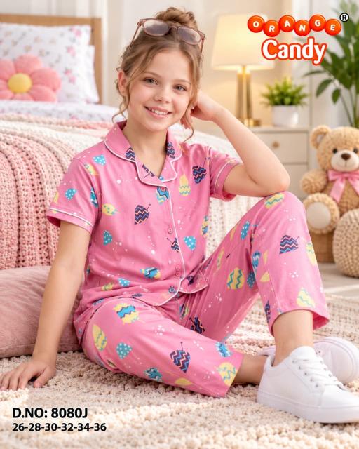 Orange Candy 8080 catalog wholesale kids pajama set