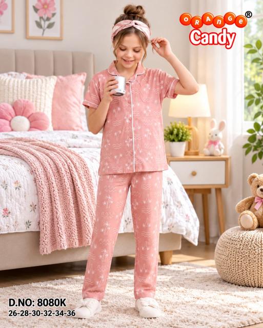 Orange Candy 8080 catalog wholesale kids pajama set