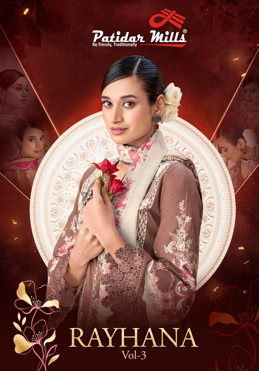 Patidar Rayhana Vol 3 – Karachi Dress Material Wholesale Catalog