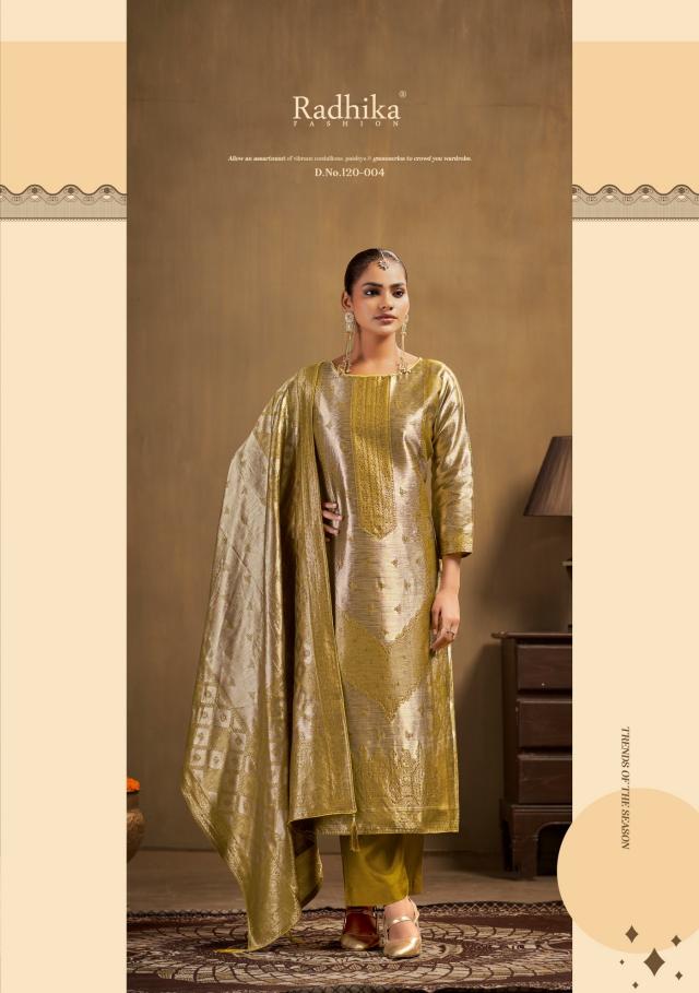 Radhika Azara Advance banarashi adha vol 1 catalog wholesale market of ladies dress materials in mumbai
