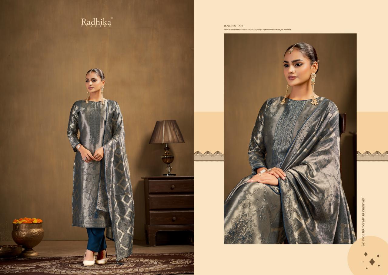 Radhika Azara Advance banarashi adha vol 1 catalog wholesale market of ladies dress materials in mumbai