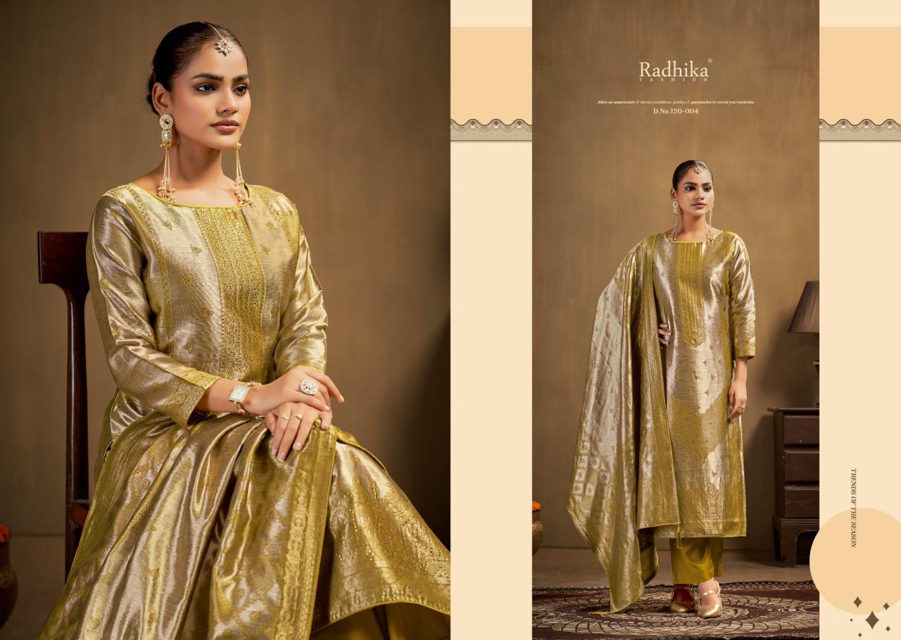 Radhika Azara Advance banarashi adha vol 1 catalog wholesale market of ladies dress materials in mumbai
