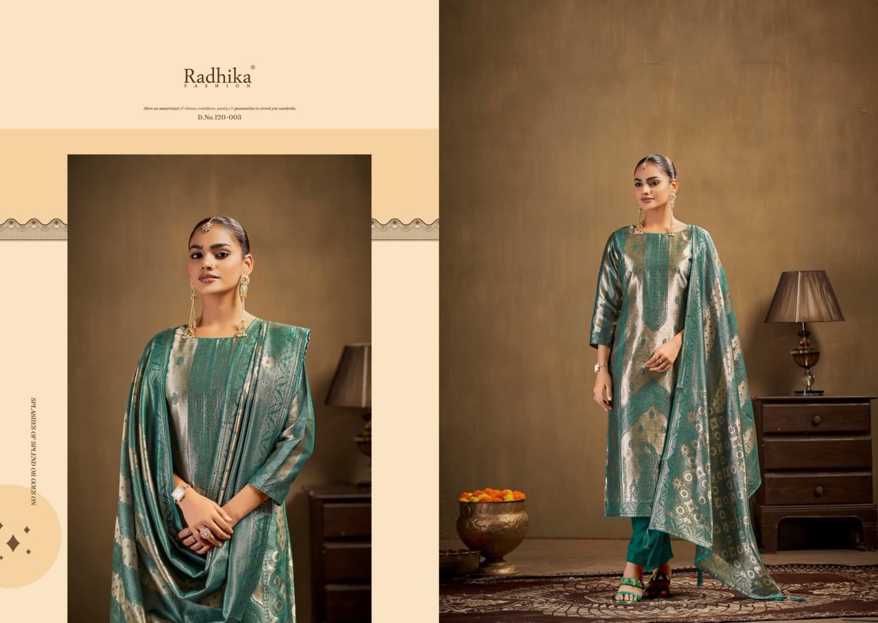 Radhika Azara Advance banarashi adha vol 1 catalog wholesale market of ladies dress materials in mumbai