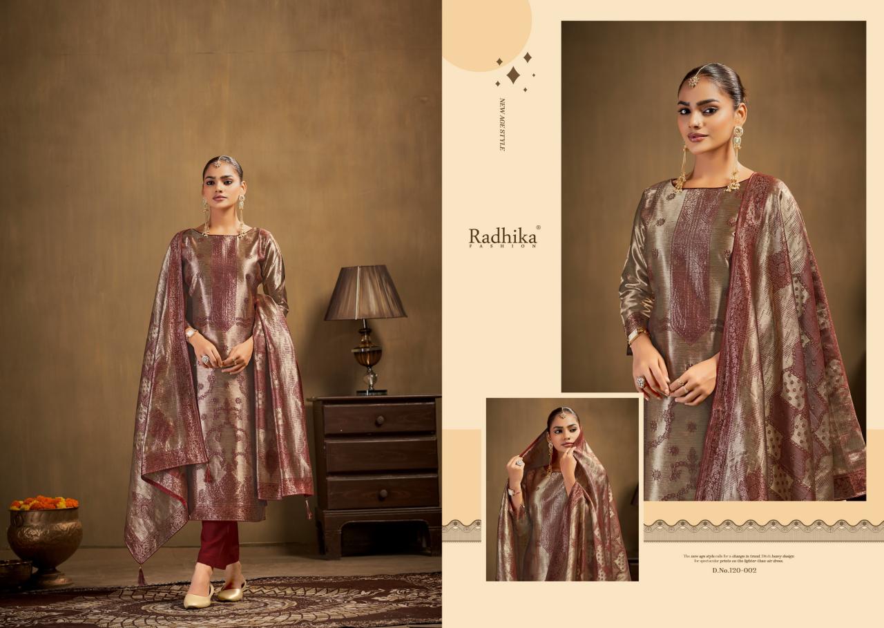 Radhika Azara Advance banarashi adha vol 1 catalog wholesale market of ladies dress materials in mumbai