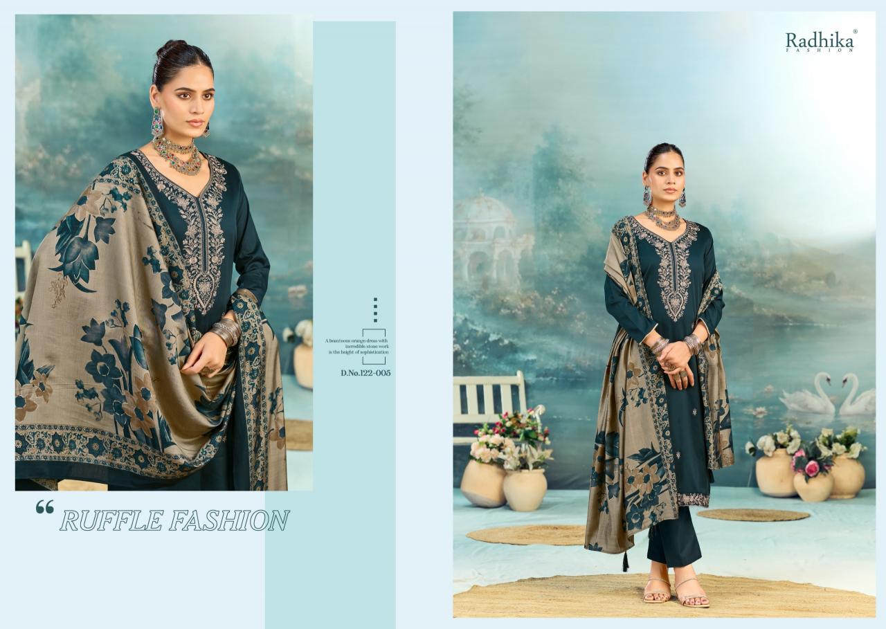 Radhika Azara Shafinaz vol 3 catalog surat manufacturers dress material