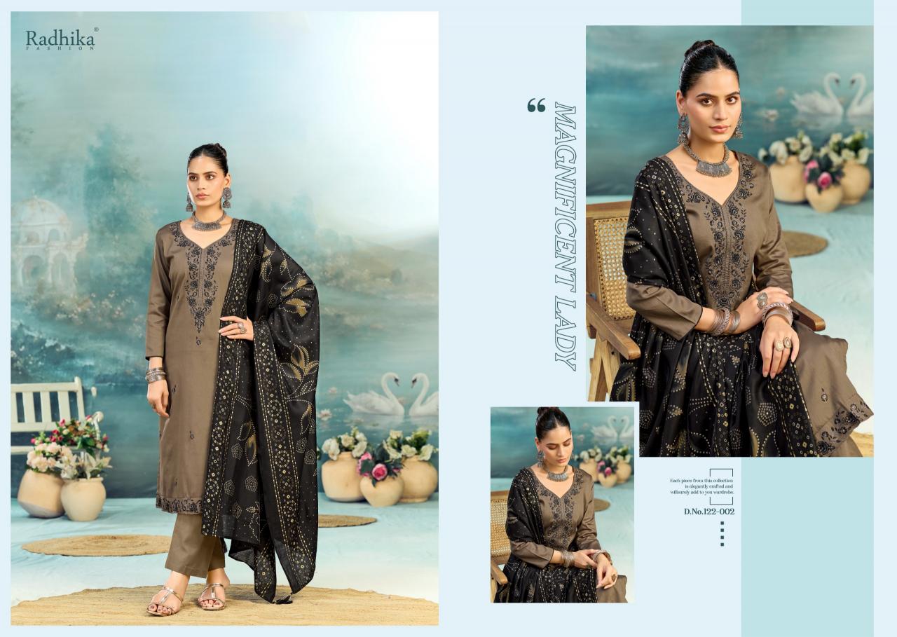Radhika Azara Shafinaz vol 3 catalog surat manufacturers dress material
