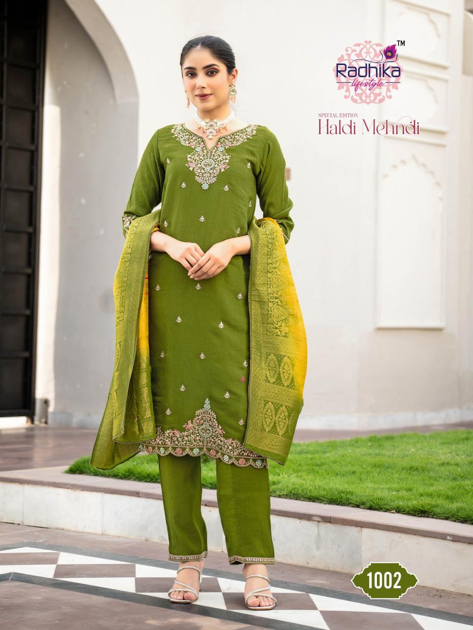 Radhika Lifestyle Haldi Mehndi vol 1 catalog designer kurti in delhi wholesale