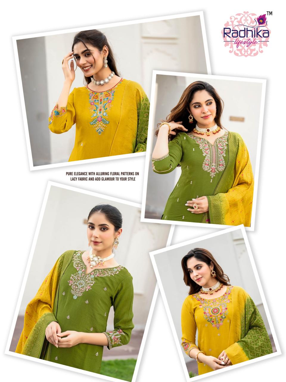 Radhika Lifestyle Haldi Mehndi vol 1 catalog designer kurti in delhi wholesale