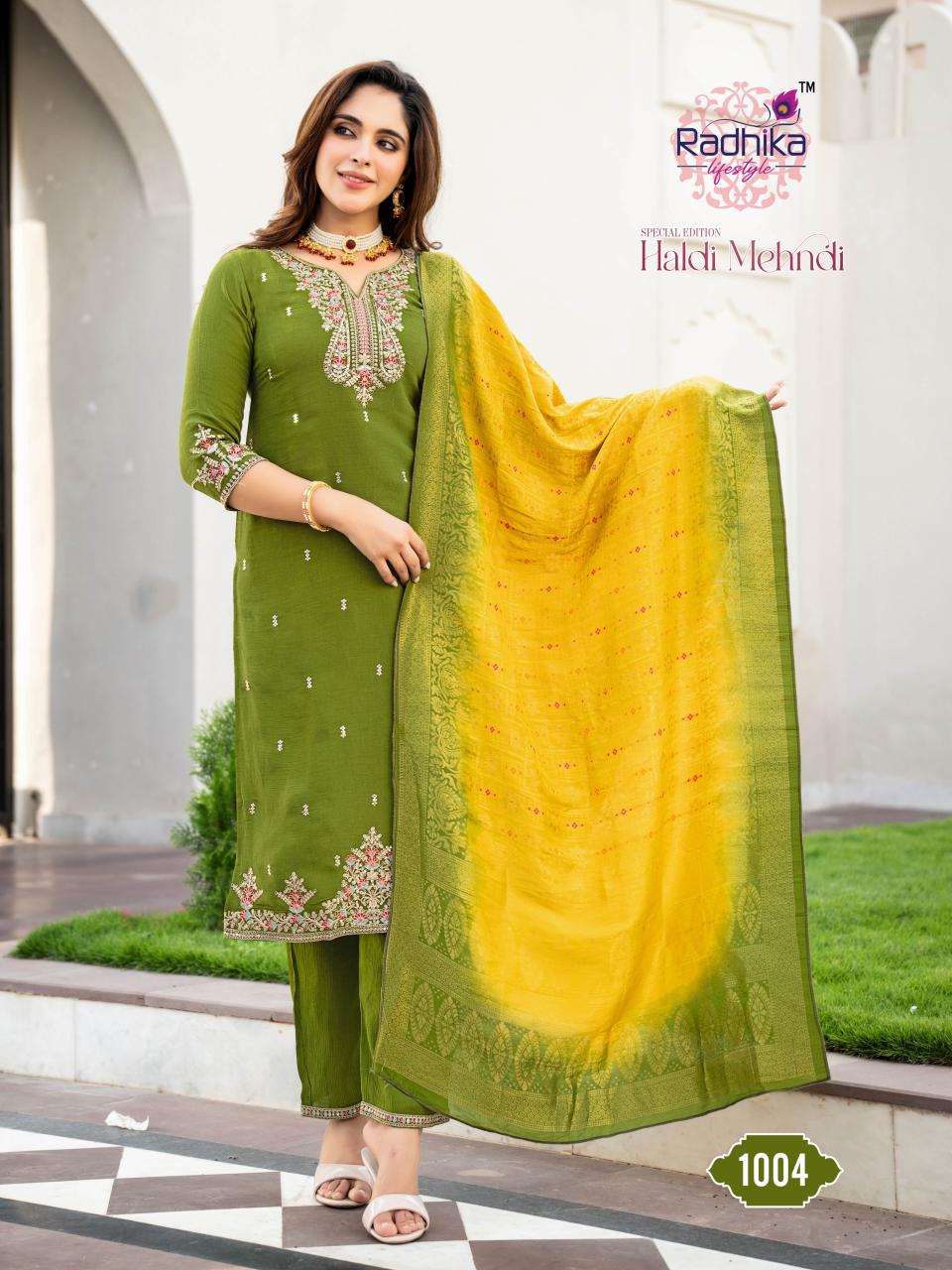 Radhika Lifestyle Haldi Mehndi vol 1 catalog designer kurti in delhi wholesale