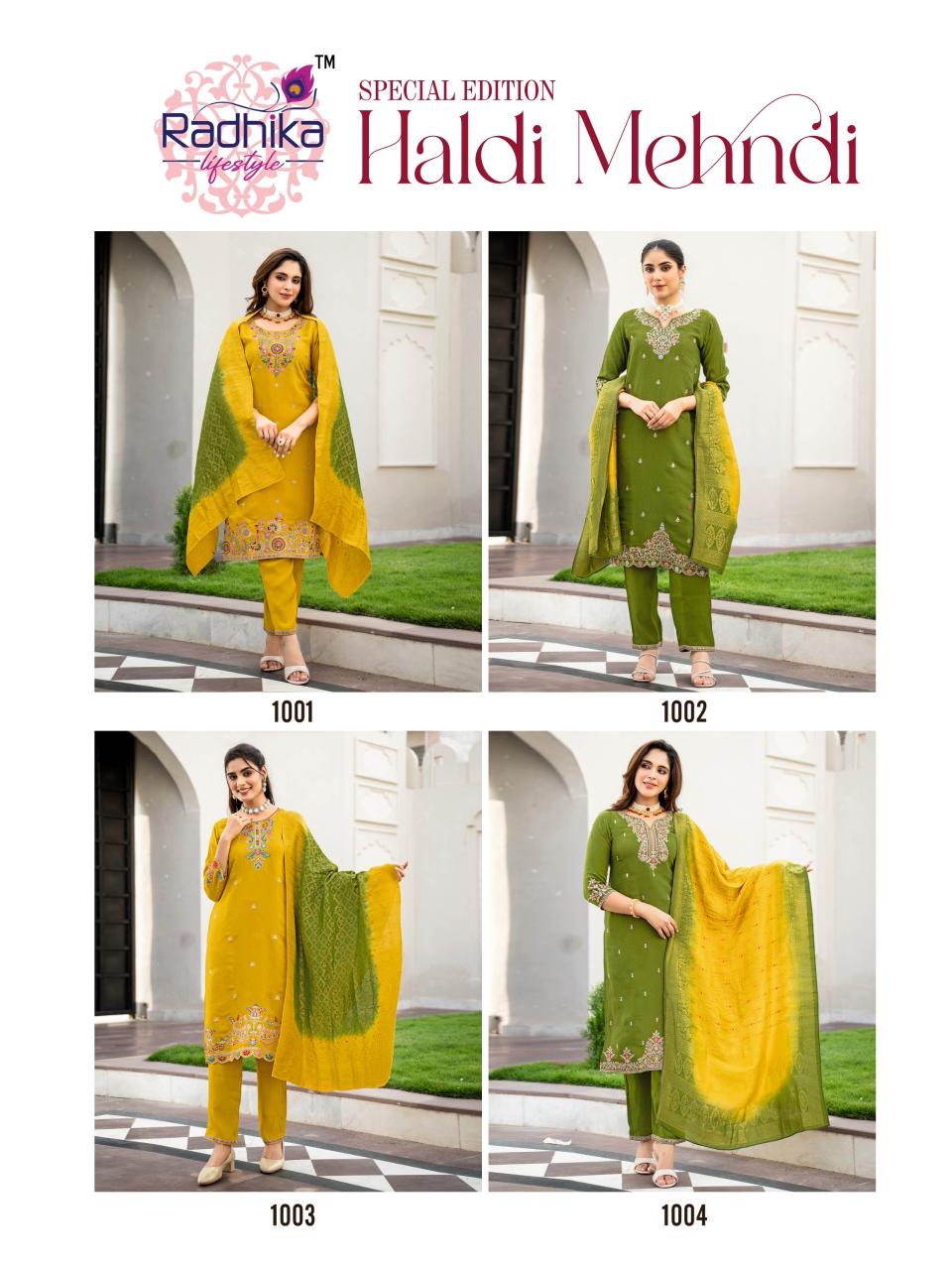 Radhika Lifestyle Haldi Mehndi vol 1 catalog designer kurti in delhi wholesale