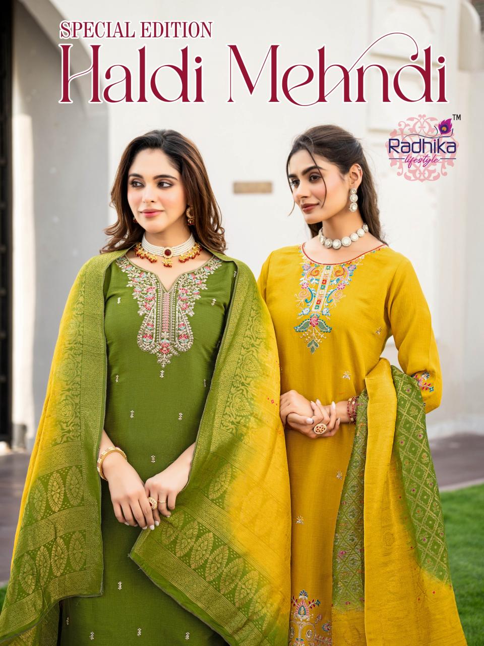 Radhika Lifestyle Haldi Mehndi vol 1 catalog designer kurti in delhi wholesale