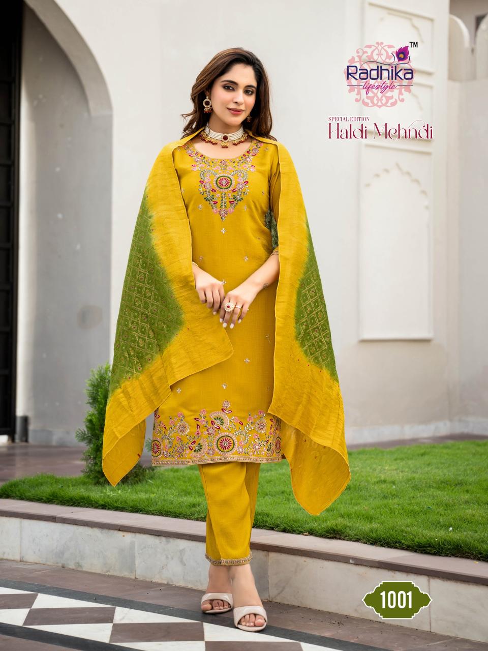 Radhika Lifestyle Haldi Mehndi vol 1 catalog designer kurti in delhi wholesale