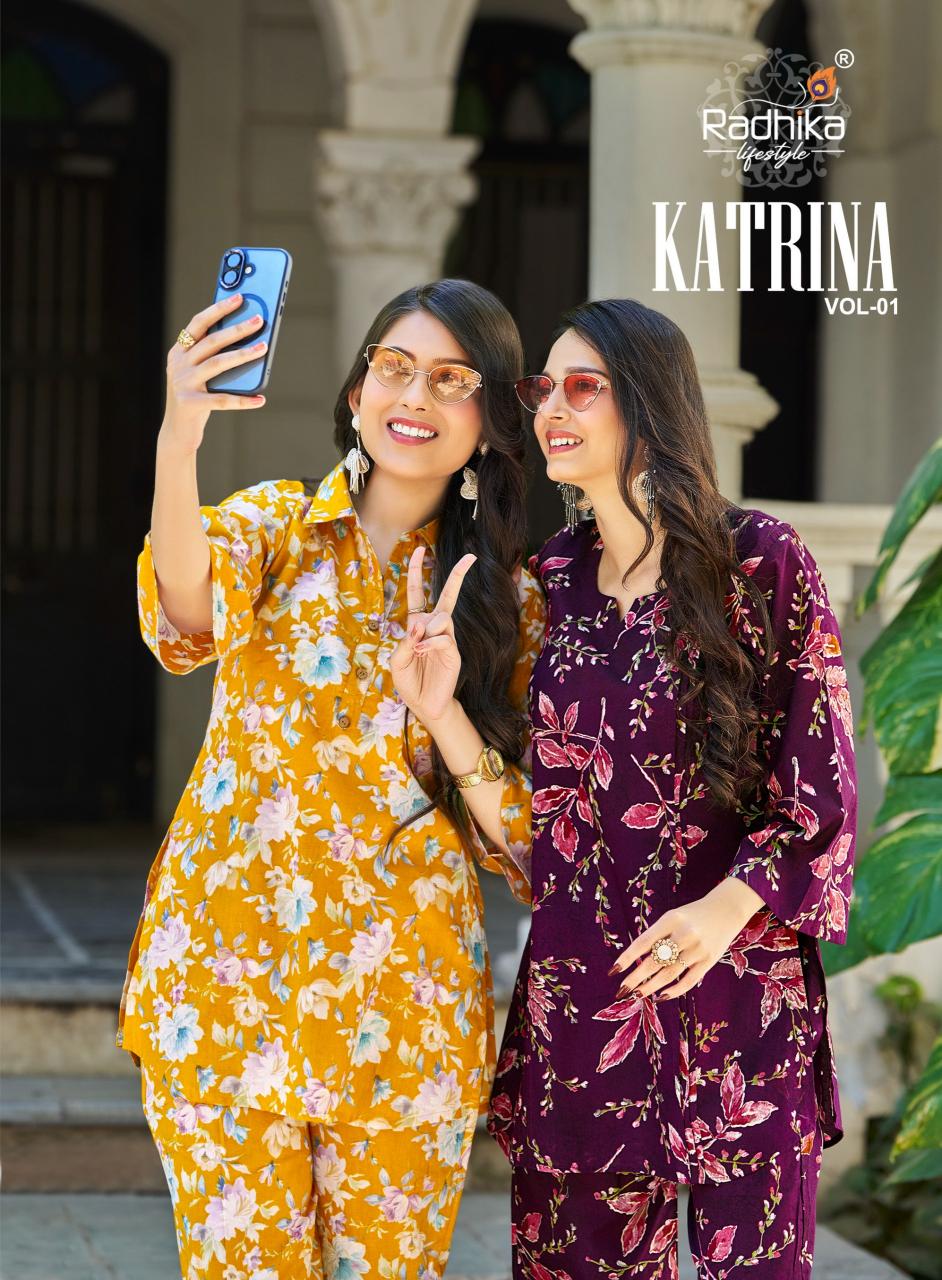 Radhika LifeStyle Katrina vol 1 catalog coord set wholesale in Delhi