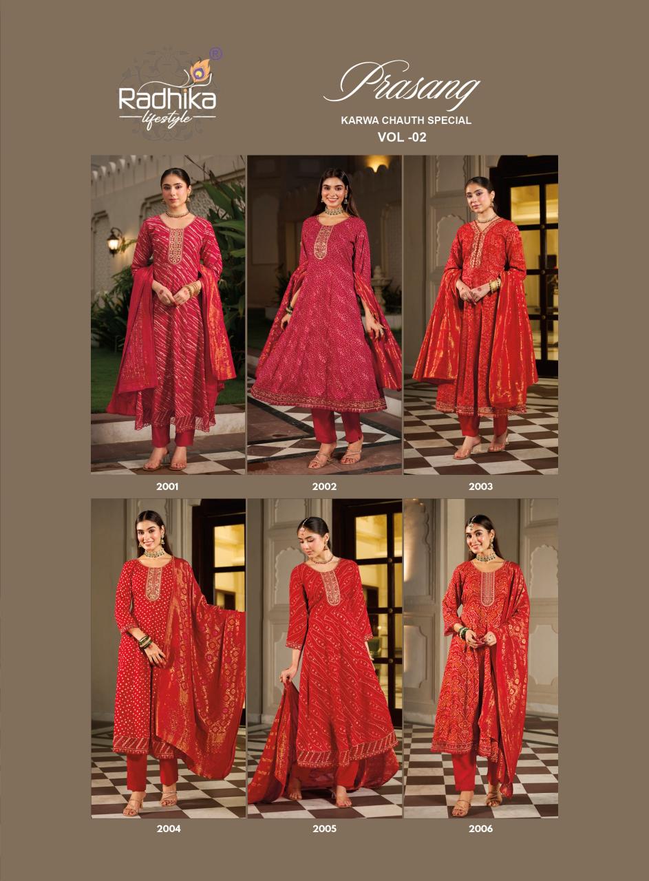 Radhika LifeStyle Prasang vol 2 catalog wholesale anarkali kurtis in surat