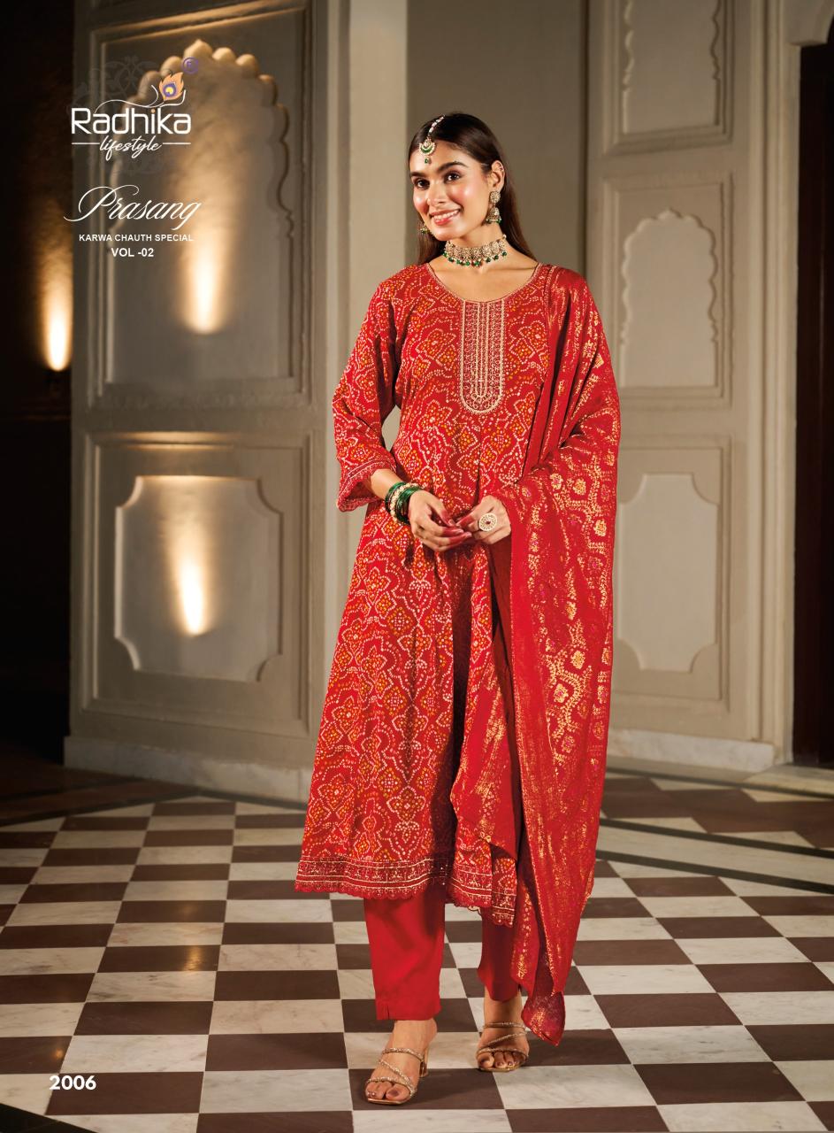 Radhika LifeStyle Prasang vol 2 catalog wholesale anarkali kurtis in surat