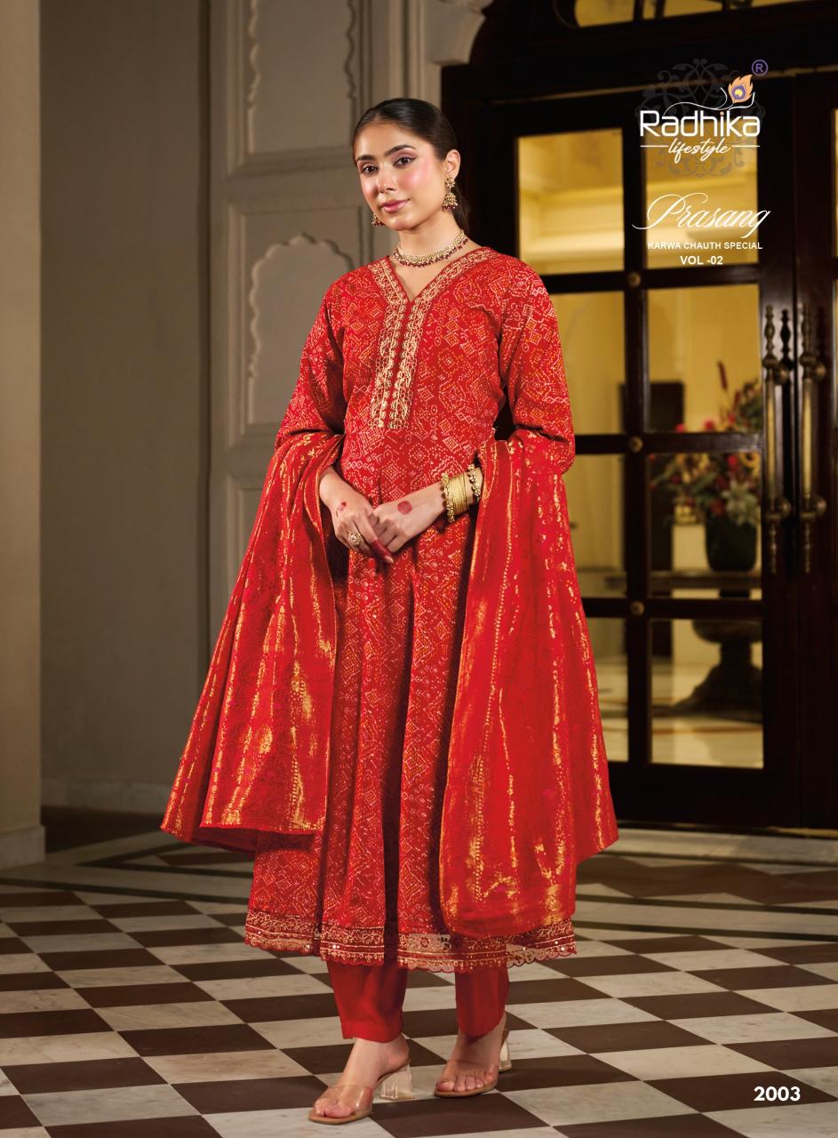 Radhika LifeStyle Prasang vol 2 catalog wholesale anarkali kurtis in surat