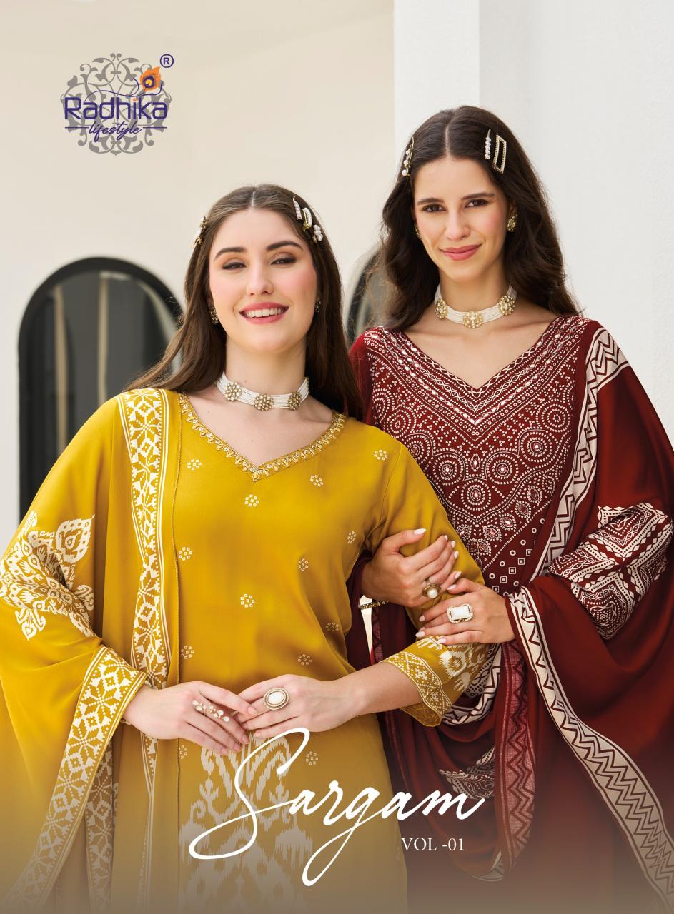 Radhika Lifestyle Sargam vol 1 catalog wholesale jaipur kurti jaipur rajasthan