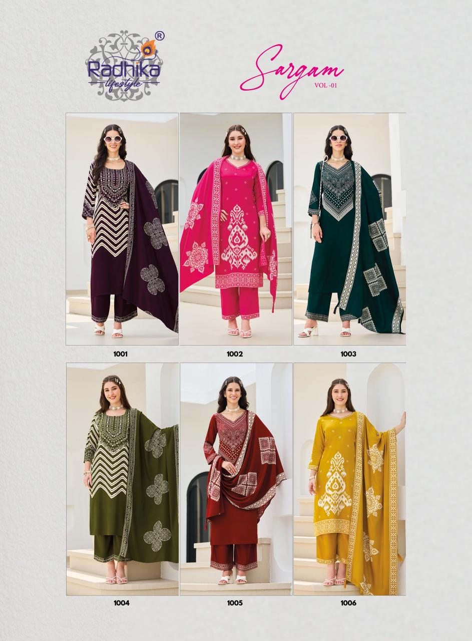 Radhika Lifestyle Sargam vol 1 catalog wholesale jaipur kurti jaipur rajasthan
