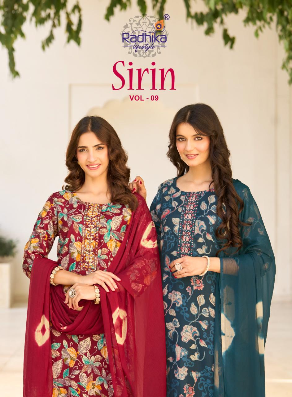 Radhika LifeStyle Sirin Vol 9 Catalog designer kurti fabric wholesalers in bangalore