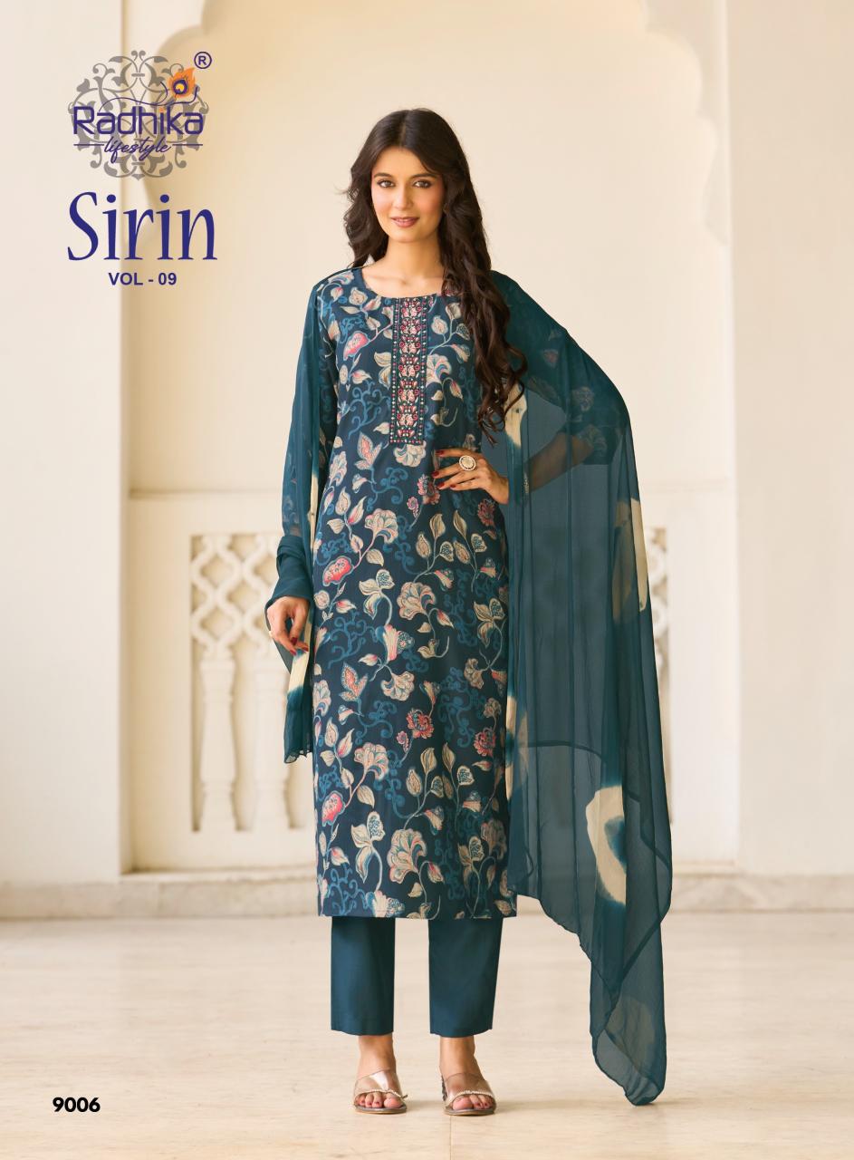Radhika LifeStyle Sirin Vol 9 Catalog designer kurti fabric wholesalers in bangalore