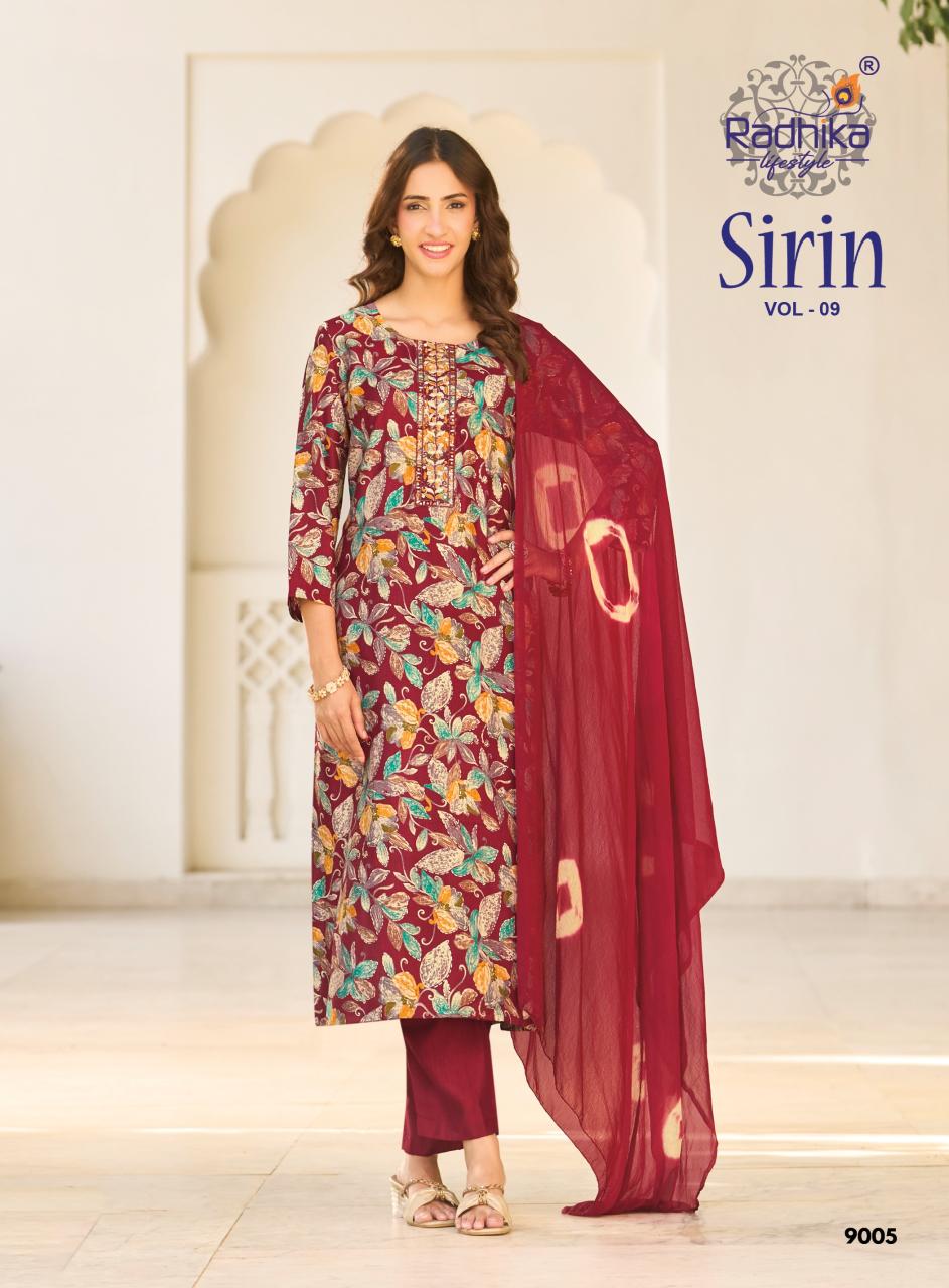 Radhika LifeStyle Sirin Vol 9 Catalog designer kurti fabric wholesalers in bangalore