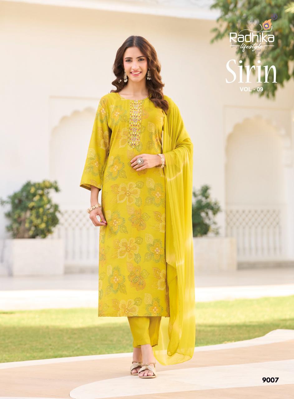 Radhika LifeStyle Sirin Vol 9 Catalog designer kurti fabric wholesalers in bangalore