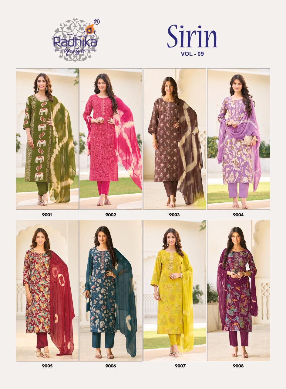 Radhika LifeStyle Sirin Vol 9 Catalog designer kurti fabric wholesalers in bangalore