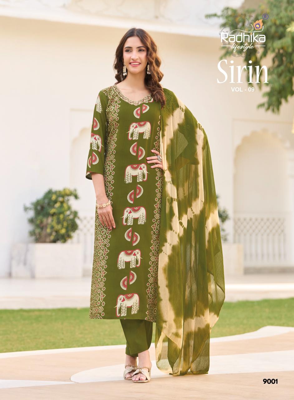 Radhika LifeStyle Sirin Vol 9 Catalog designer kurti fabric wholesalers in bangalore