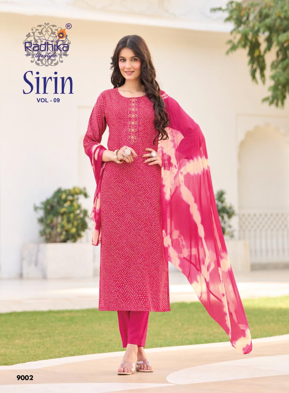 Radhika LifeStyle Sirin Vol 9 Catalog designer kurti fabric wholesalers in bangalore