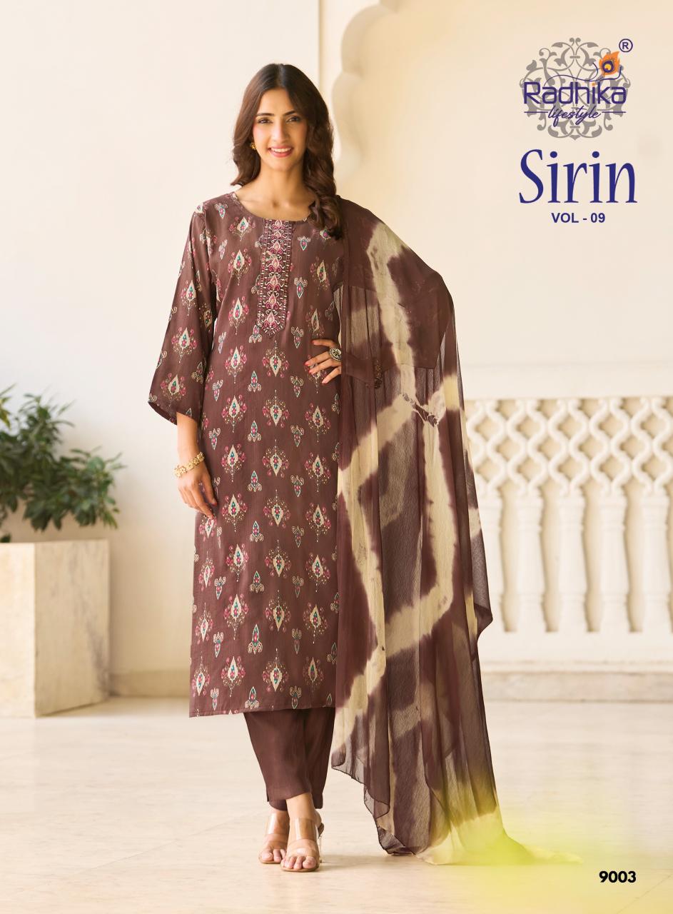 Radhika LifeStyle Sirin Vol 9 Catalog designer kurti fabric wholesalers in bangalore