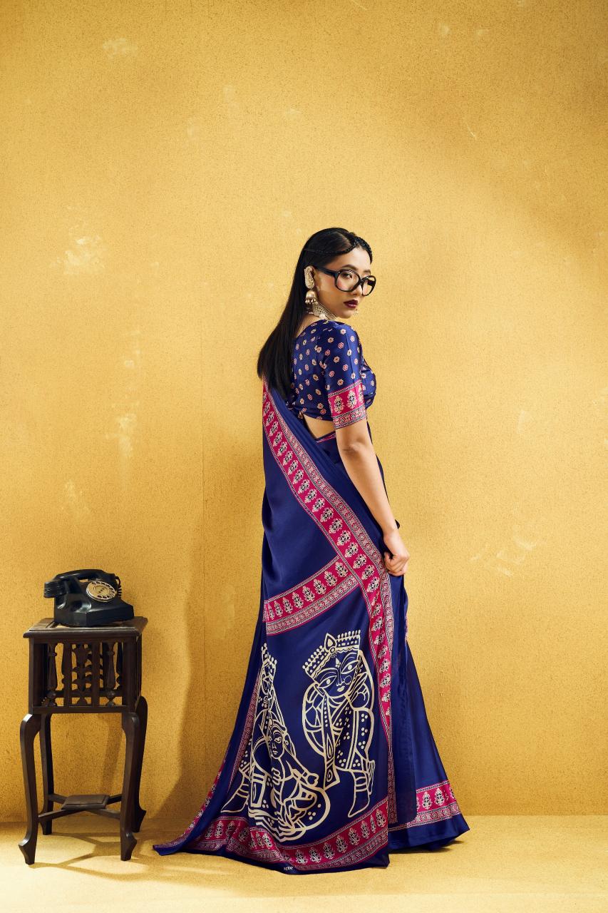 Rajtex Pure Ajrakh 027 catalog saree wholesale in kathmandu