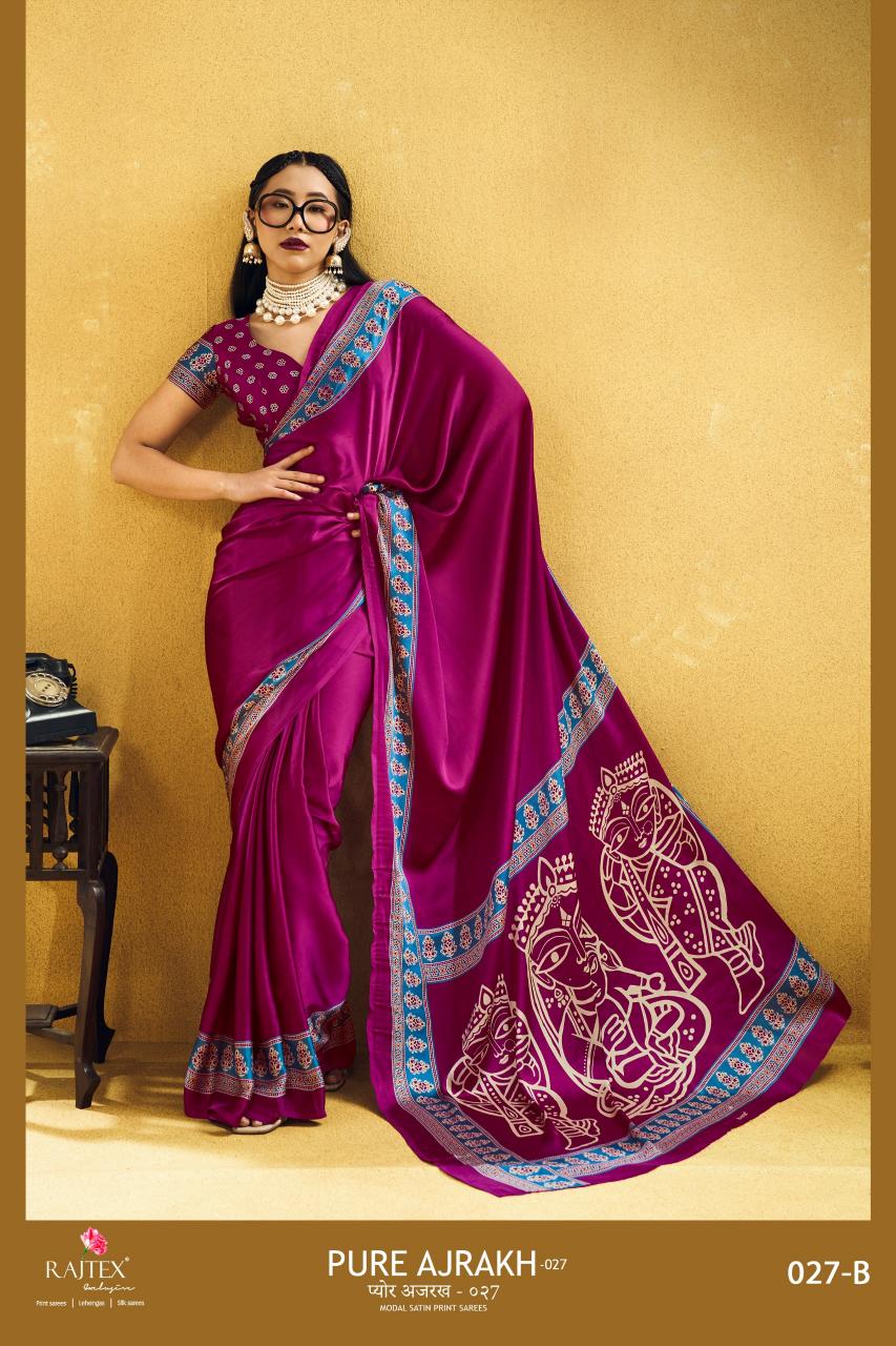 Rajtex Pure Ajrakh 027 catalog saree wholesale in kathmandu