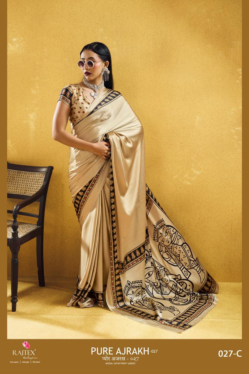 Rajtex Pure Ajrakh 027 catalog saree wholesale in kathmandu