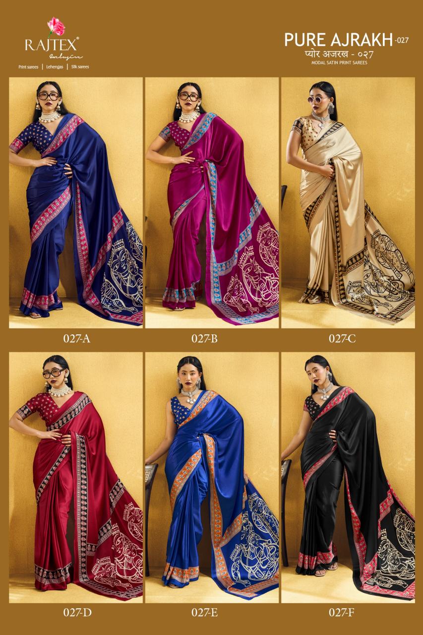 Rajtex Pure Ajrakh 027 catalog saree wholesale in kathmandu