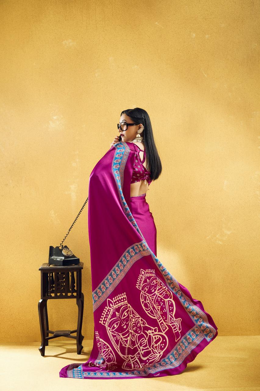 Rajtex Pure Ajrakh 027 catalog saree wholesale in kathmandu