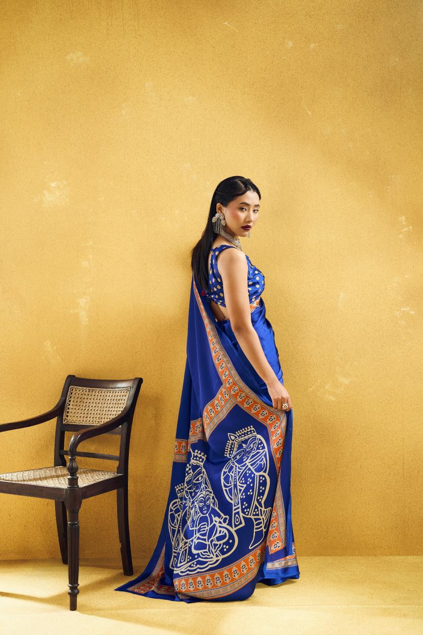 Rajtex Pure Ajrakh 027 catalog saree wholesale in kathmandu