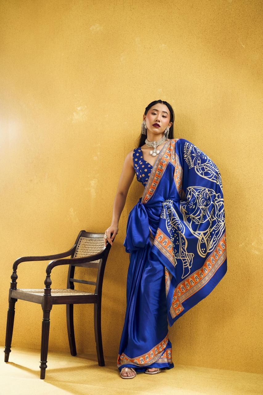 Rajtex Pure Ajrakh 027 catalog saree wholesale in kathmandu