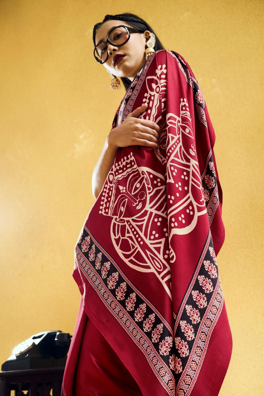 Rajtex Pure Ajrakh 027 catalog saree wholesale in kathmandu