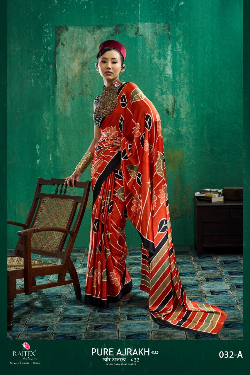 Rajtex Pure Ajrakh 032 catalog modal silk saree wholesale