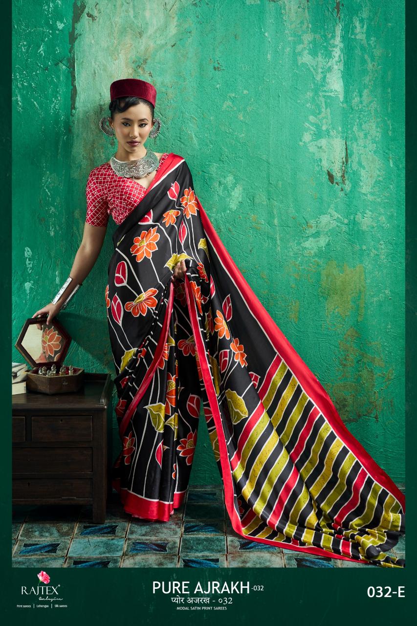 Rajtex Pure Ajrakh 032 catalog modal silk saree wholesale
