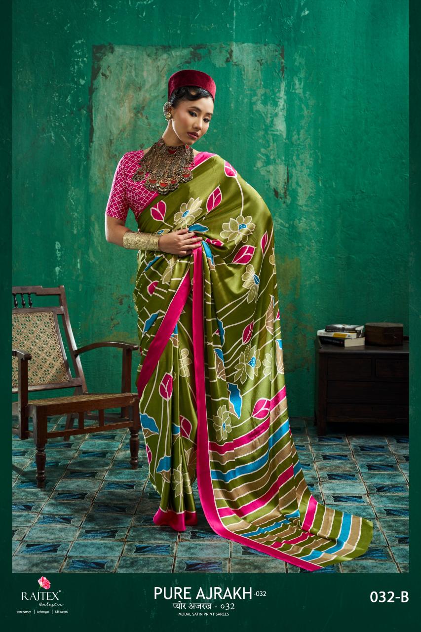 Rajtex Pure Ajrakh 032 catalog modal silk saree wholesale