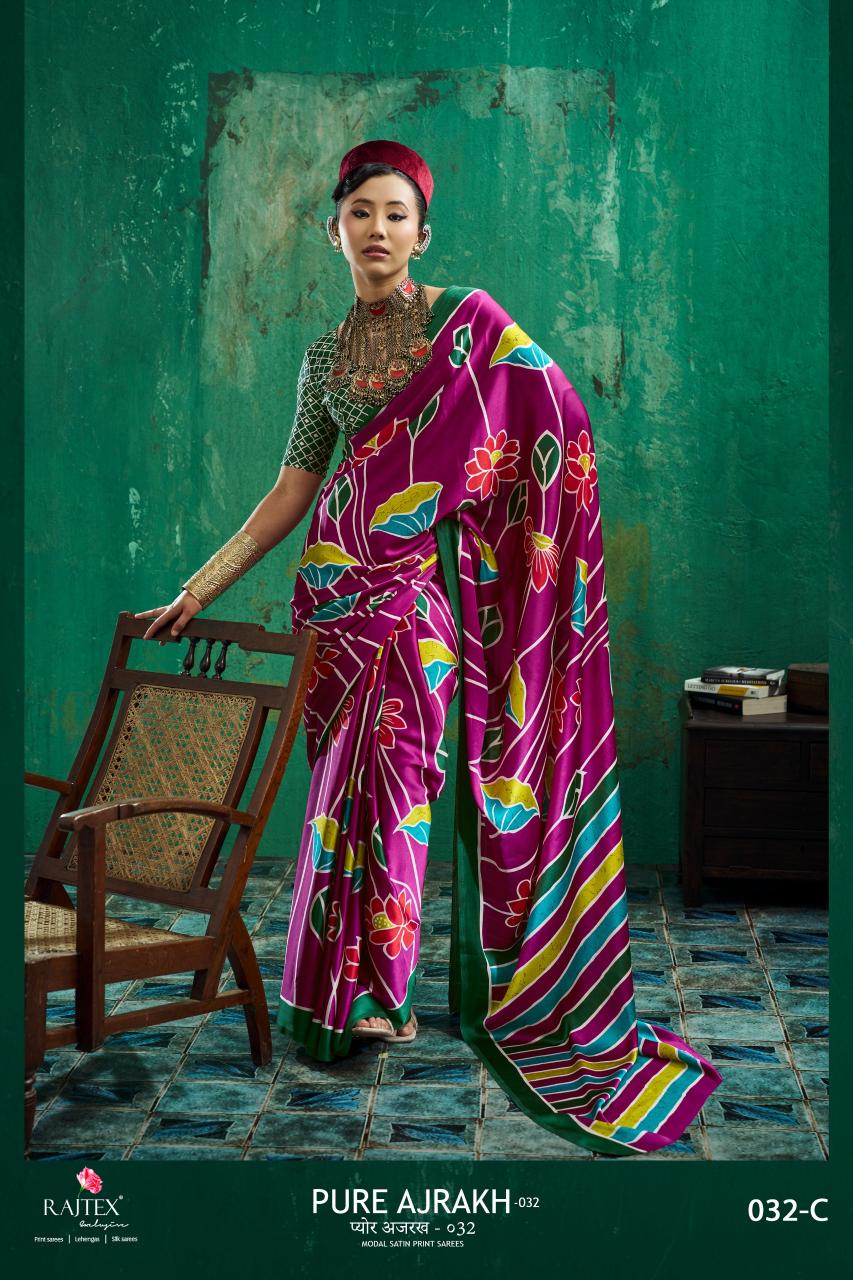 Rajtex Pure Ajrakh 032 catalog modal silk saree wholesale