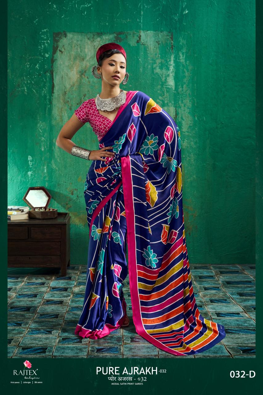Rajtex Pure Ajrakh 032 catalog modal silk saree wholesale