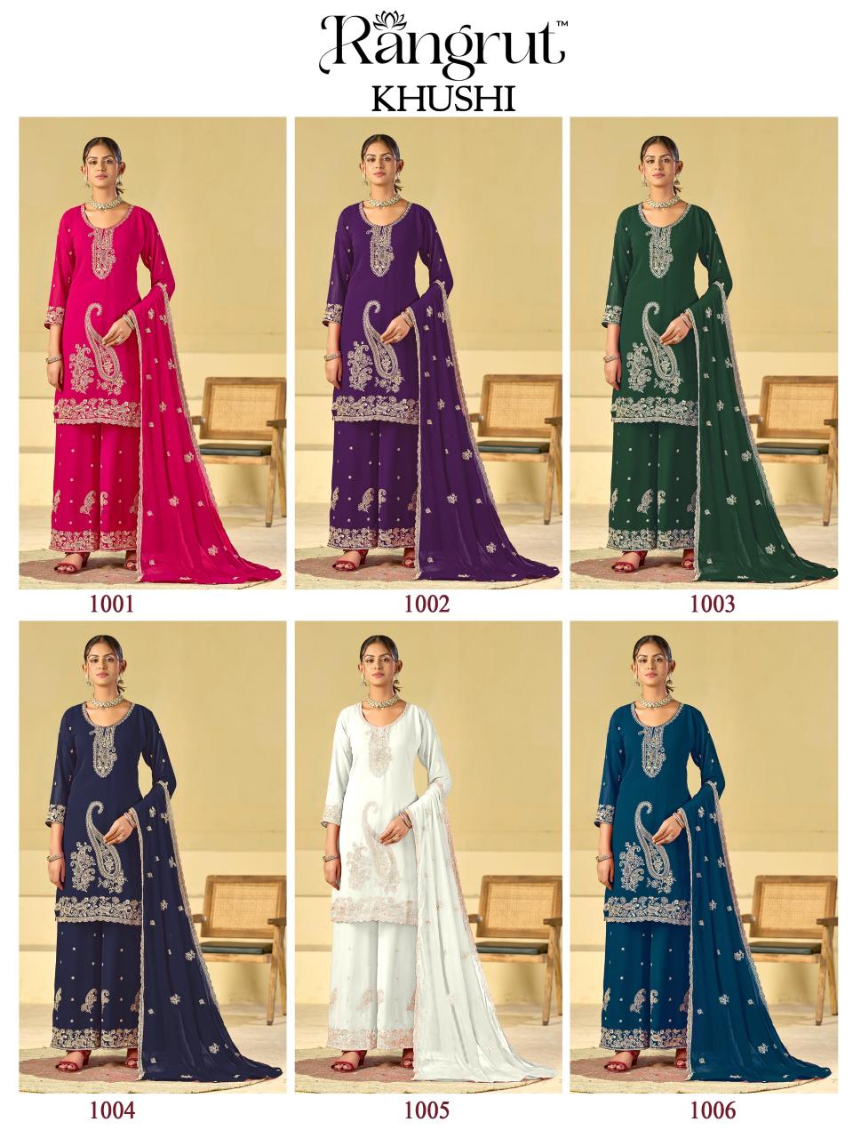 Rangrut Khushi catalog georgette kurtis wholesale mumbai