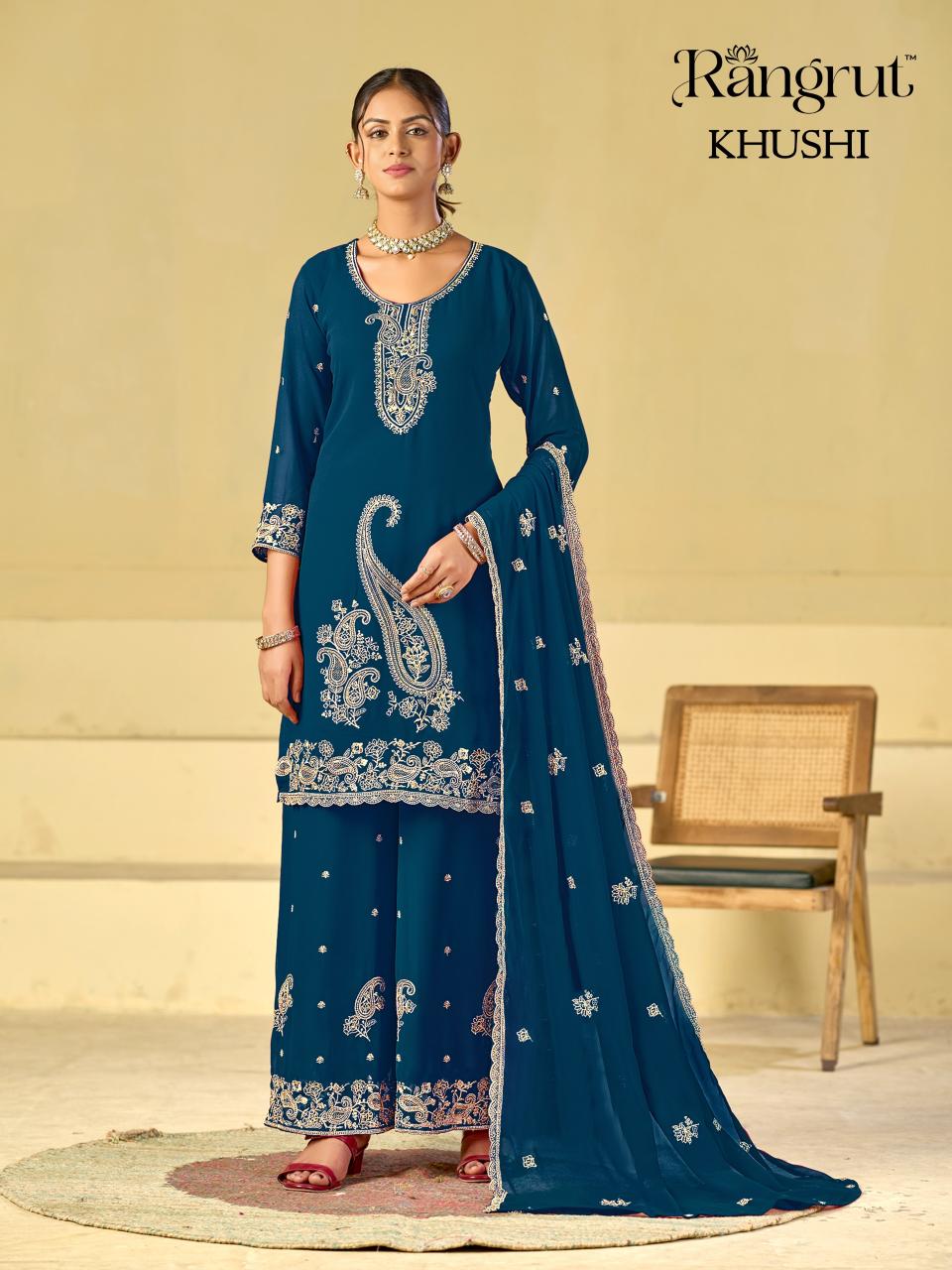Rangrut Khushi catalog georgette kurtis wholesale mumbai