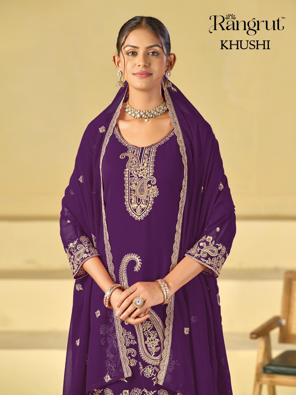 Rangrut Khushi catalog georgette kurtis wholesale mumbai
